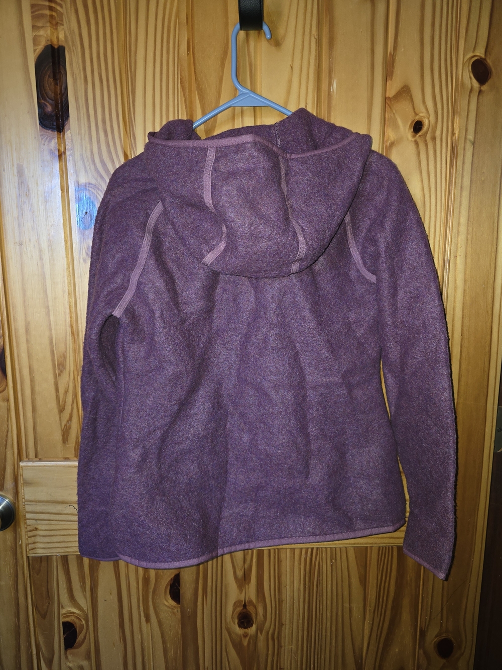 Womens M Smartwool Purple Hooded Half-Zip Fleece Pullover - Picture 4 of 5